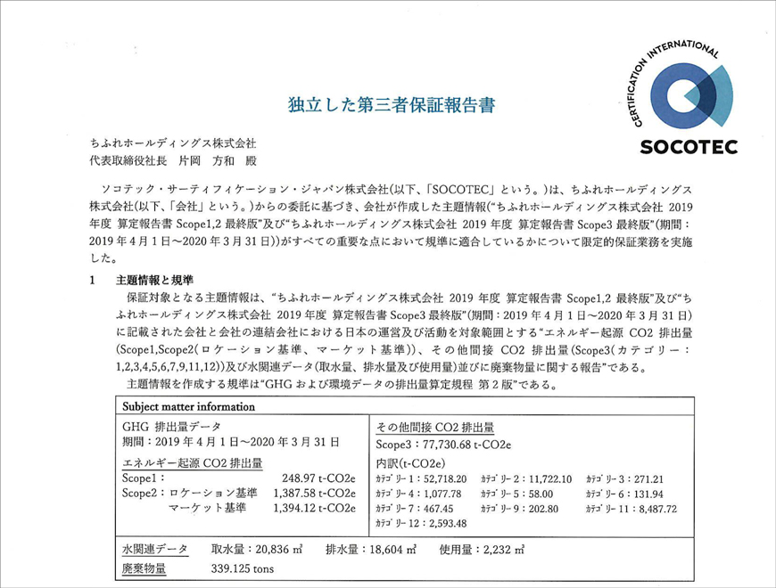 独立した第三者保証報告書