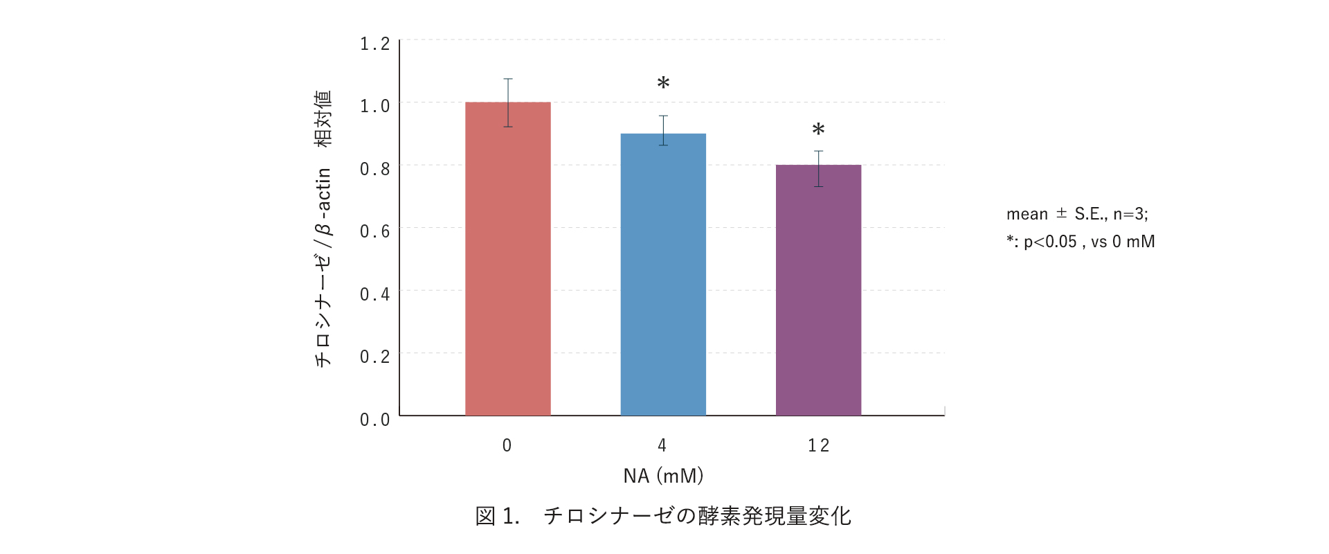 図1. チロシナーゼの酵素発現量変化